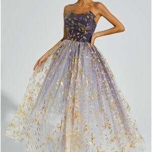 NWT Yetta Gradient Blue Off Shoulder Tutu Dress